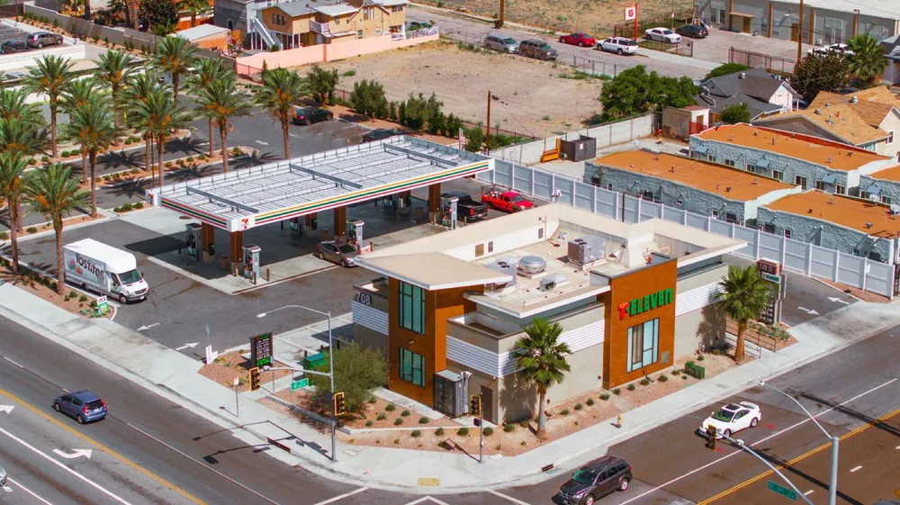 Aerial view of a completed Pacific View Construction project